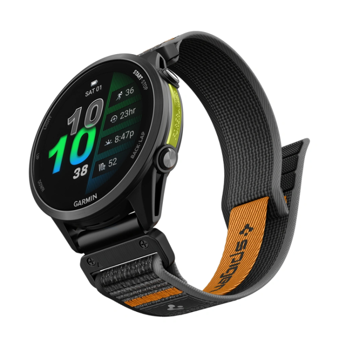 Spigen - Spigen Armband För Garmin Quickfit 22mm Active Athlex Air - Svart/Orange