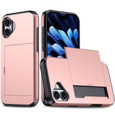A-One Brand - iPhone 17 Mobilskal korthållare - Roséguld