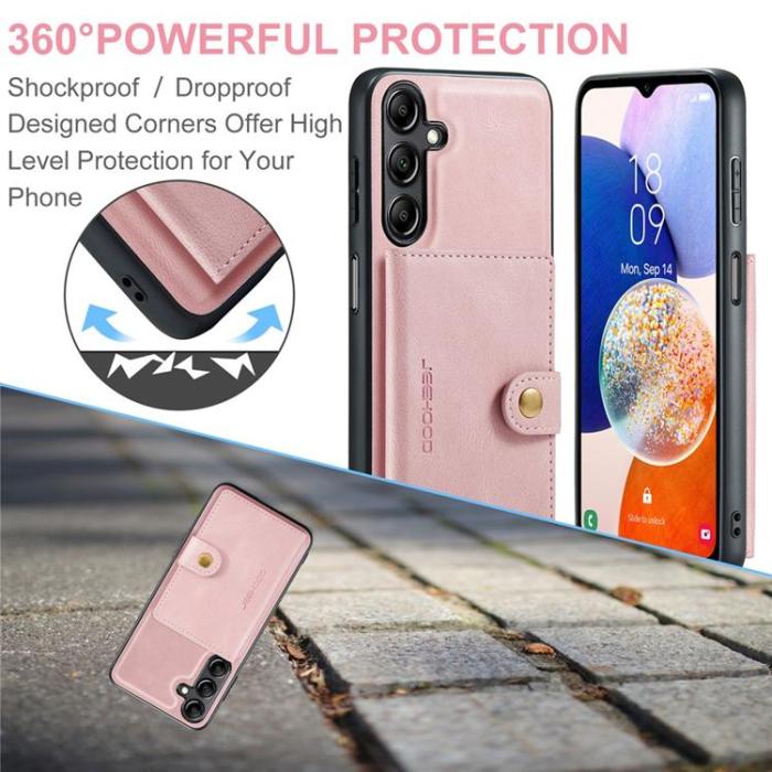 OEM - JEEHOOD Samsung Galaxy A14 4G/5G Mobilskal KonstLäder - Rosa