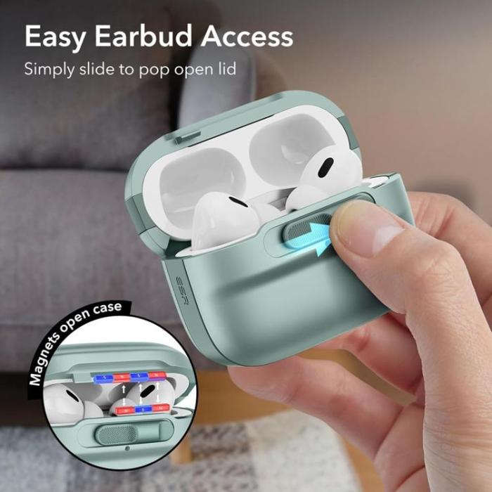 UTGATT - ESR Airpods Pro 1/2 Skal Magsafe Pulse Halalock - Grön