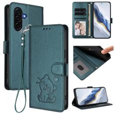 OEM - Love Cat Samsung Galaxy A37 Pl&aring;nboksfodral Konstl&auml;der - Gr&ouml;n