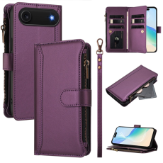 A-One Brand - iPhone Air Plånboksfodral Zipper Med Rem - Lila