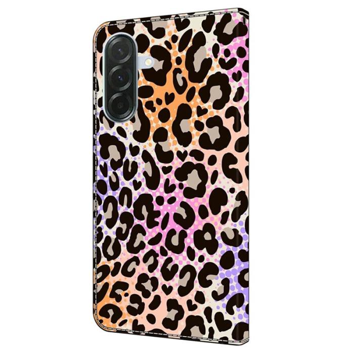 OEM - Samsung Galaxy A37 Plånboksfodral Mönstertryck Konstläder Spotted Leopard Print