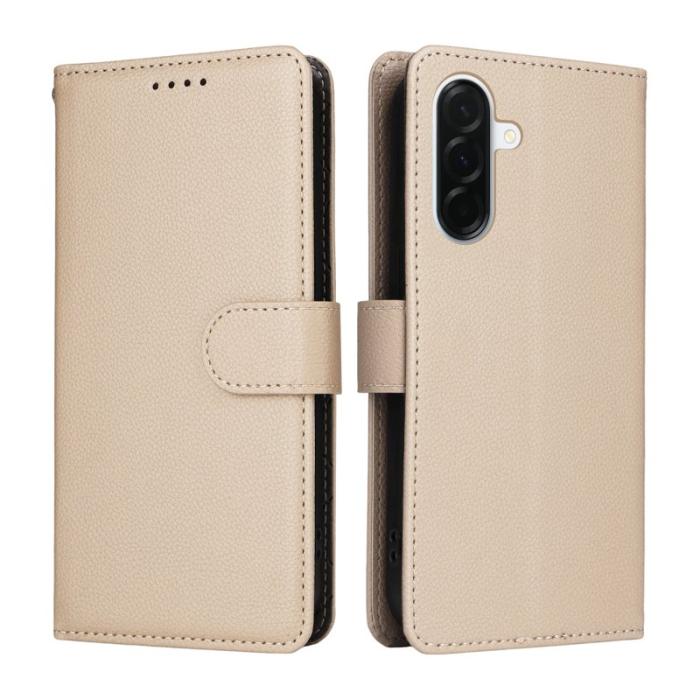 OEM - Samsung Galaxy A37 Plånboksfodral Konstläder RFID Skydd - Krämvit