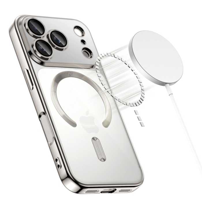 Tech-Protect - Tech-Protect iPhone 17 Pro Max Mobilskal Magsafe Flex - Shiny Silver