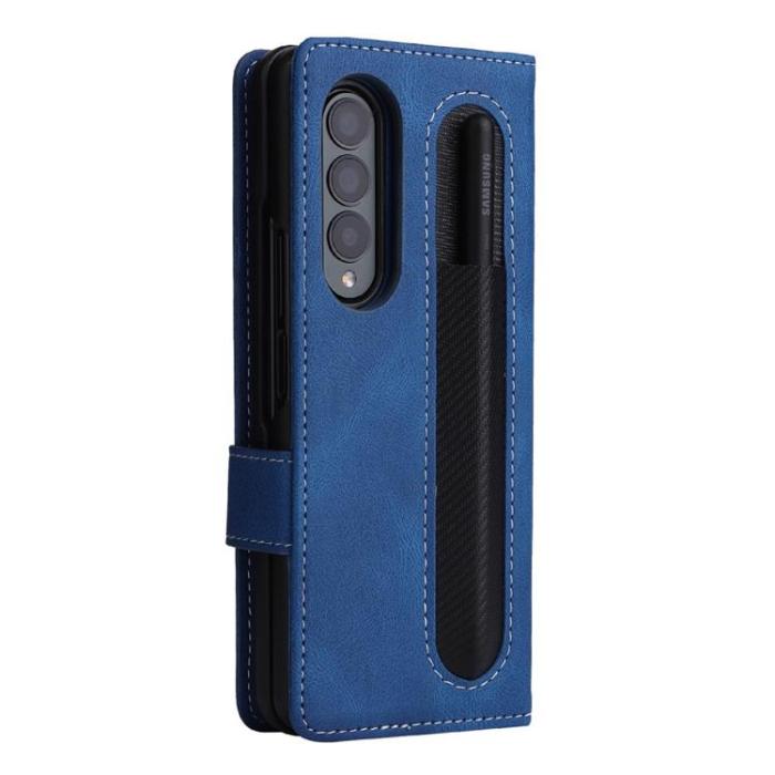 A-One Brand - Galaxy Z Fold 4 Plånboksfodral 2in1 Detachable - Blå