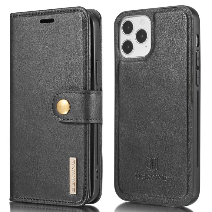 DG.MING - DG.MING Äkta Läder Plånboksfodral iPhone 13 Pro Max - Svart