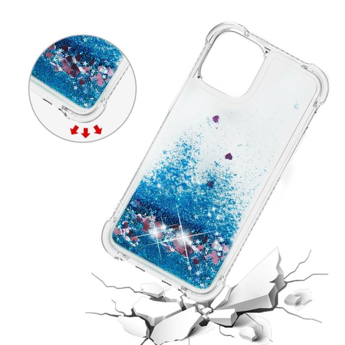 OEM - Drop-Proof Glitter Sequins Skal till iPhone 13 Pro Max - Blå