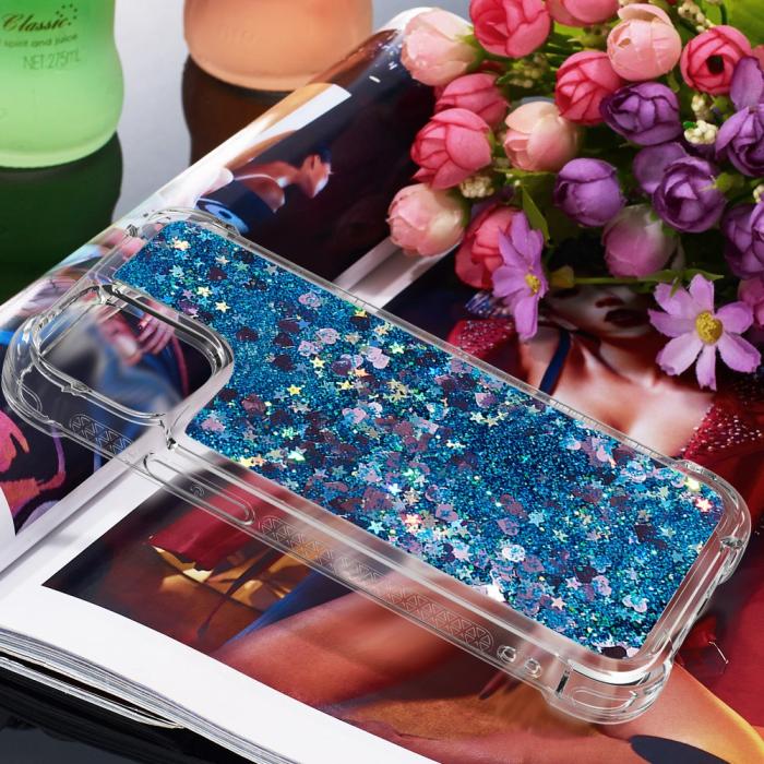 OEM - Drop-Proof Glitter Sequins Skal till iPhone 13 Pro Max - Blå