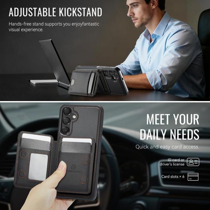 OEM - JEEHOOD Mobilskal till Samsung Galaxy A15 5G Konstläder - Svart