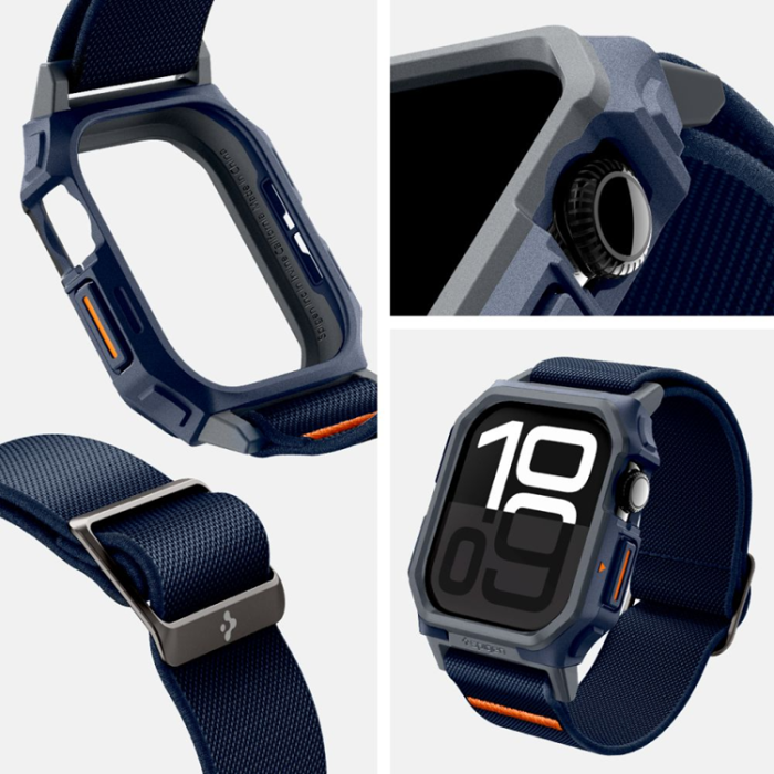 Spigen - Spigen Apple Watch 10 (46mm) Armband Lite Fit Pro - Marinblå