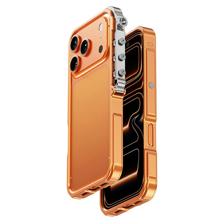 iPhone 17 Pro Max Mobilskal Bumper Aluminum Metal Frame - Orange | 2353 | AlltMobil