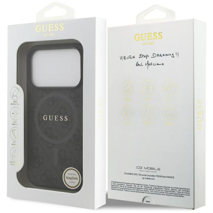 Guess - Guess iPhone 17 Pro Mobilskal MagSafe 4G Ring Classic Logo - Svart