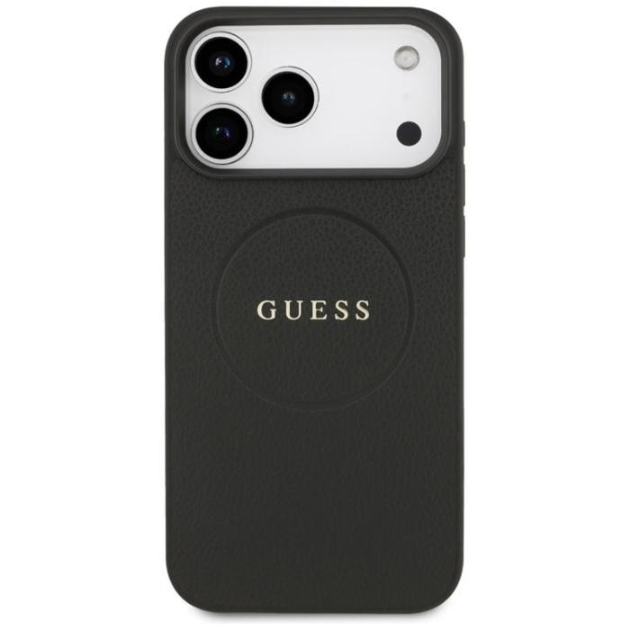 Guess - Guess iPhone 17 Pro Max Mobilskal MagSafe Grained Ring - Svart