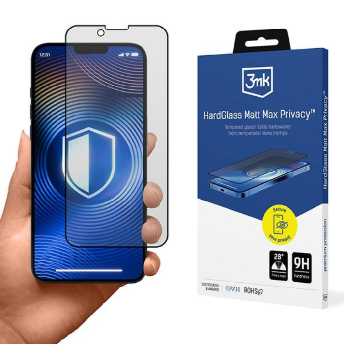 3MK - 3MK iPhone 14 Pro Härdat glas Skärmskydd Matt Max Privacy