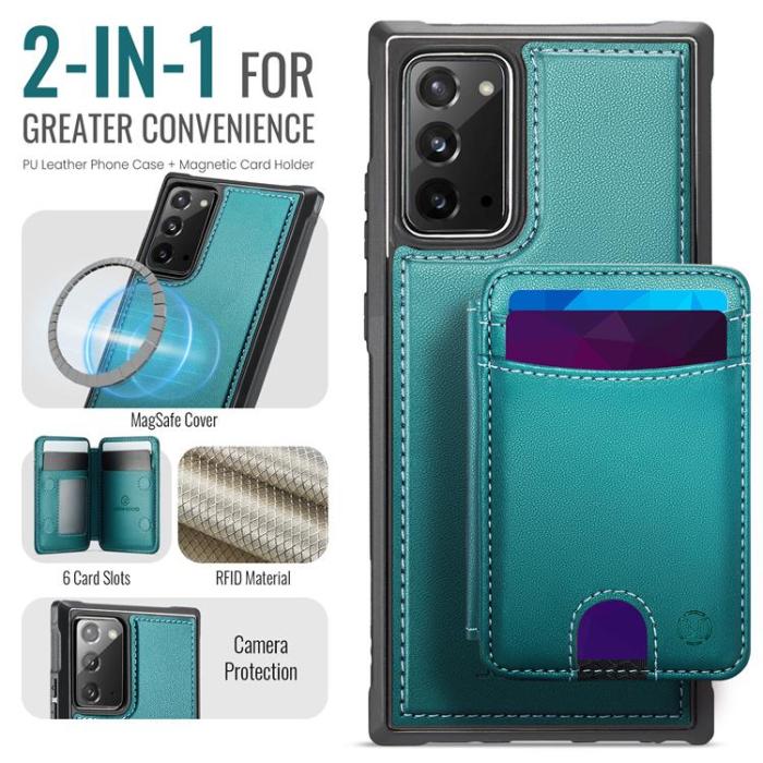 OEM - JEEHOOD Samsung Galaxy Note20 Fodral KonstLäder - Blå