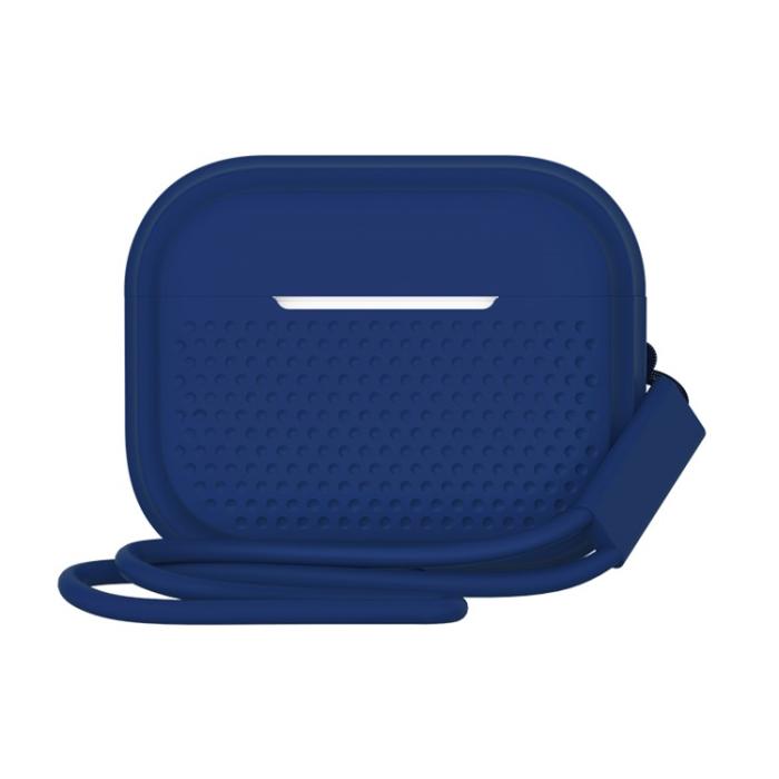 A-One Brand - Airpods Pro 2 Skal Silikon med Rem - Midnight Blå