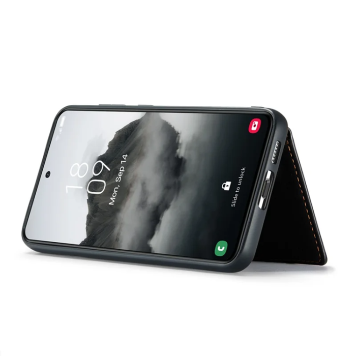 OEM - JEEHOOD Samsung Galaxy S24 FE Fodral KonstLäder + Plast - Svart