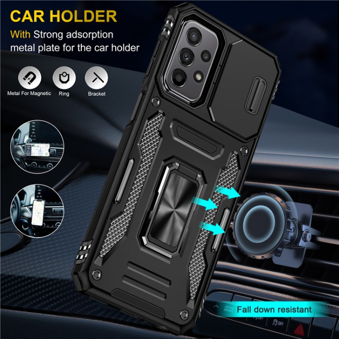 A-One Brand - Galaxy A23 4G/5G Mobilskal Ringhållare Kickstand - Svart