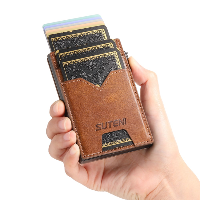 SUTENI - SUTENI Korthållare Automatiskt Pop-Up Double-Sided Waxy Texture