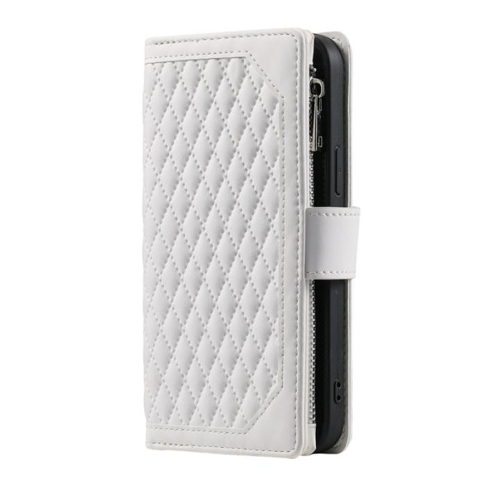 OEM - Samsung Galaxy S26 Plånboksfodral Rhombus Stitching Line Konstläder - Vit