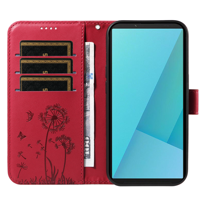 A-One Brand - Sony Xperia 10 VII Plånboksfodral Strap Dandelion Läder - Röd