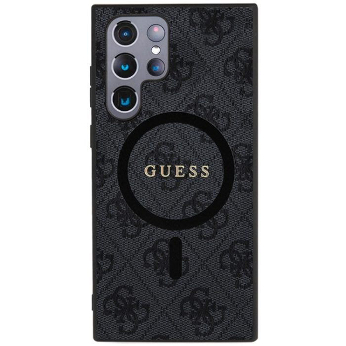 Guess - Guess Mobilskal till Galaxy S24 Ultra Magsafe Collection Läder Metall Logo