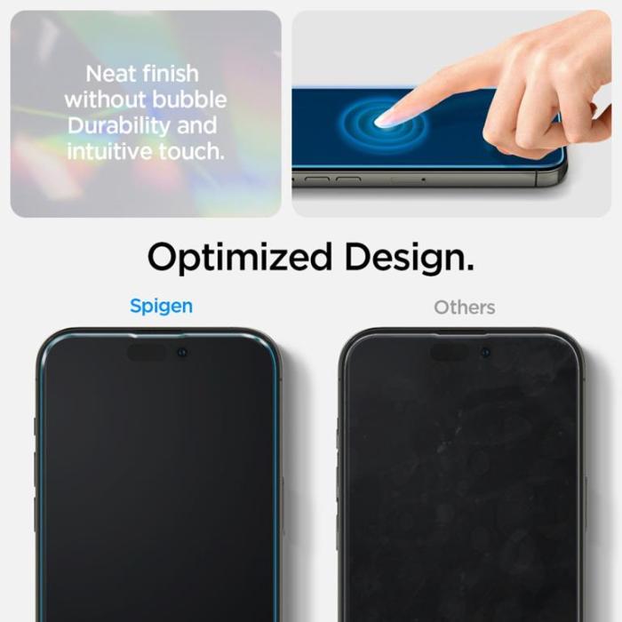 Spigen - Spigen iPhone 14 Pro Härdat Glas Skärmskydd (2 Pack) + Skal Crystal Pack