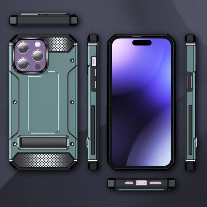 Taltech - iPhone 15 Pro Max Mobilskal Kickstand - Grön