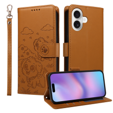 A-One Brand - iPhone 17 Plånboksfodral RFID med handledsrem - Brun