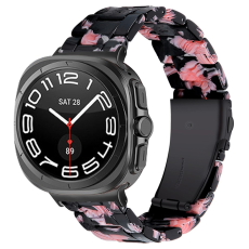 A-One Brand - Galaxy Watch 8/8 Classic (40/44/46mm) Armband Vattentät Acrylic - Svart/Rosa