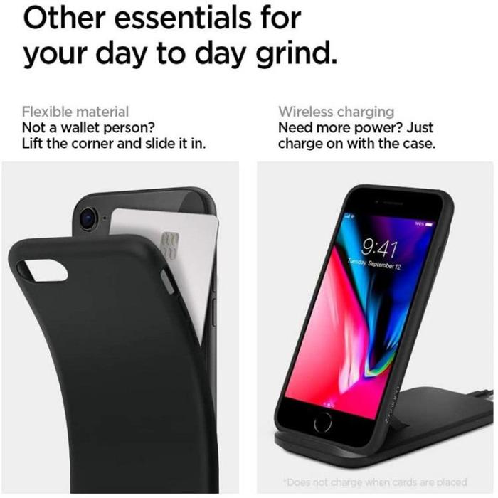 UTGATT1 - Spigen Liquid Crystal Skal iPhone 7/8/SE (2020/2022) - Matte Svart