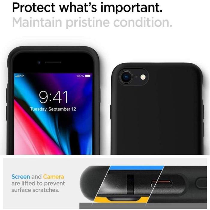 UTGATT1 - Spigen Liquid Crystal Skal iPhone 7/8/SE (2020/2022) - Matte Svart