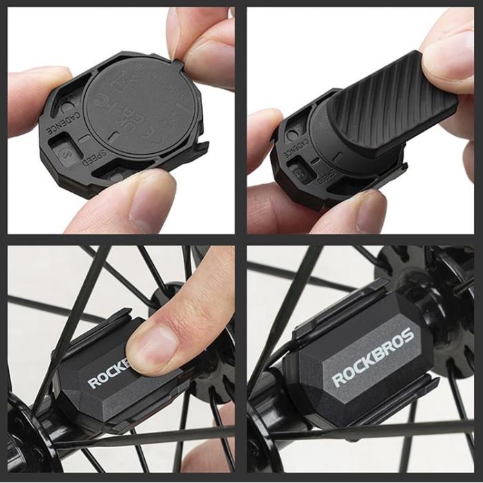 Rockbros - Rockbros 2-i-1 ANT+ och Bluetooth Hastighets- eller Kadenssensor - Svart