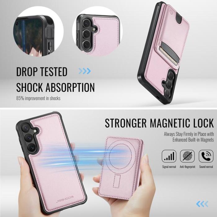 OEM - JEEHOOD Samsung Galaxy S24 Fodral KonstLäder - Rosa