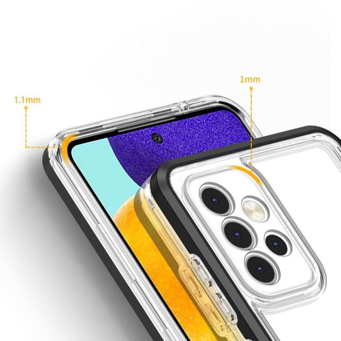 OEM - Galaxy A73 Skal Clear 3in1 Frame Gel - Svart