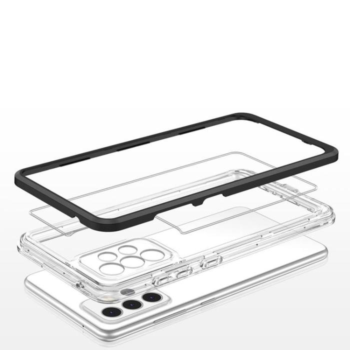 OEM - Galaxy A73 Skal Clear 3in1 Frame Gel - Svart