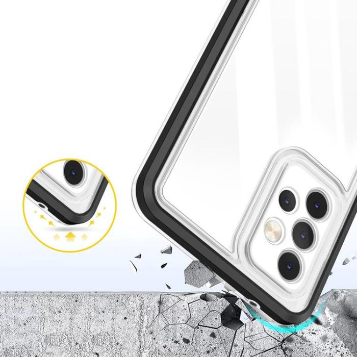 OEM - Galaxy A73 Skal Clear 3in1 Frame Gel - Svart