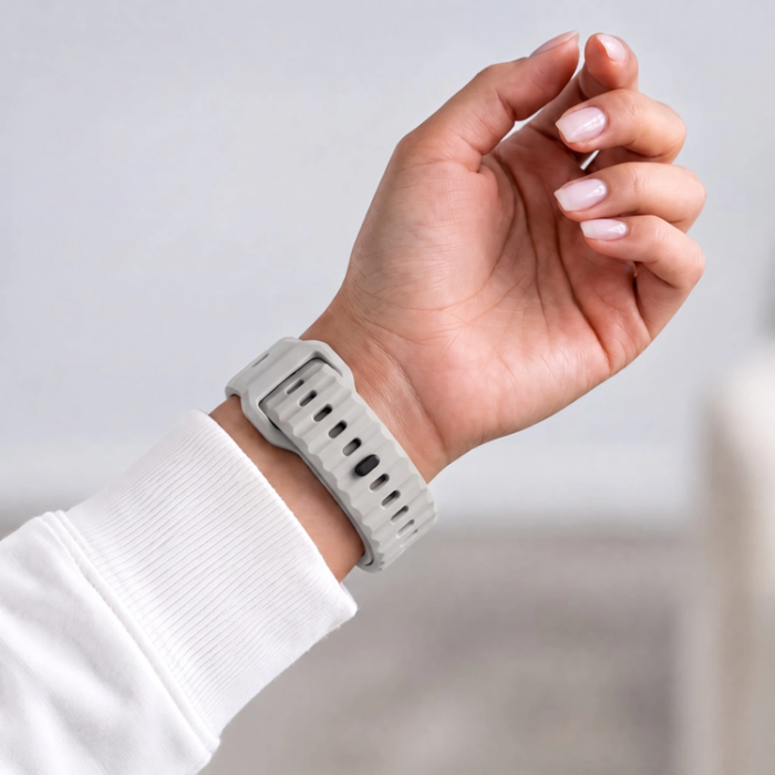 Tech-Protect - Tech-Protect Armband För Apple Watch (44/45/46/49mm) Silikon Line - Lunar Grå