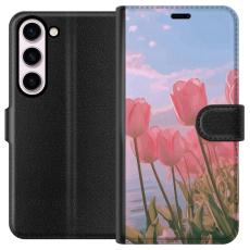 iSecrets - Pl&aring;nboksfodral till Samsung Galaxy S23 med Rosa Tulpaner