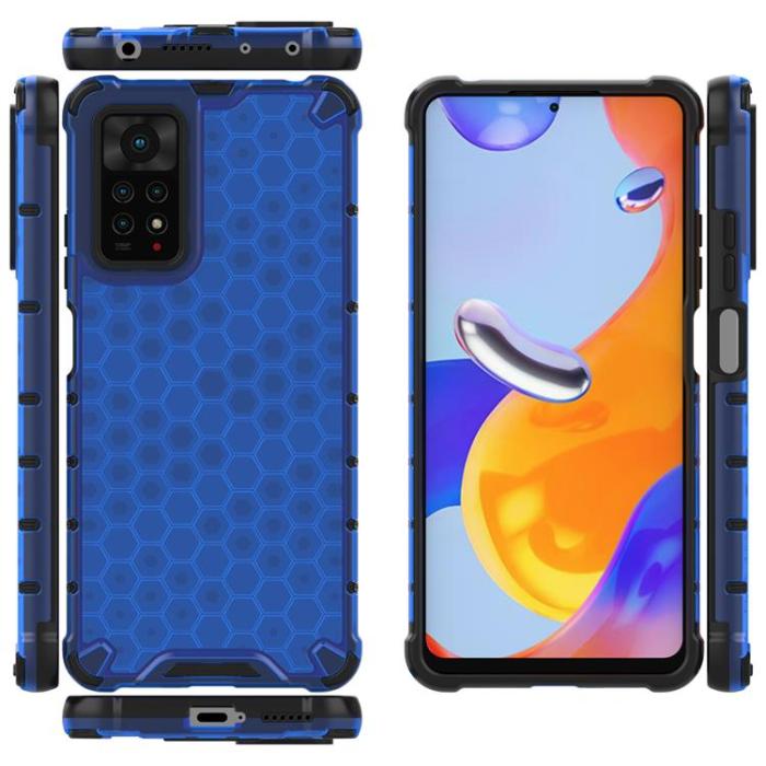 UTGATT1 - Xiaomi Redmi Note 11 Pro/Plus Skal Honeycomb Armored - Blå