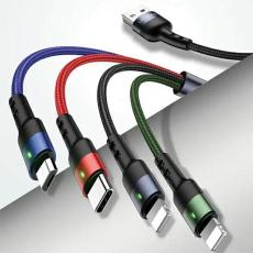 USAMS - USAMS U26 Kabel fl&auml;tad 4-i-1 1,2 m 2A SJ317USB01 (US-SJ317) &ndash; Svart
