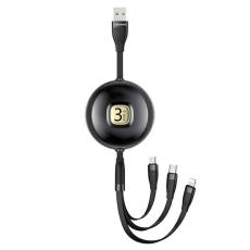 USAMS - USAMS U69 Kabel 3-i-1 1 m SJ508USB01 (US-SJ508) – Svart
