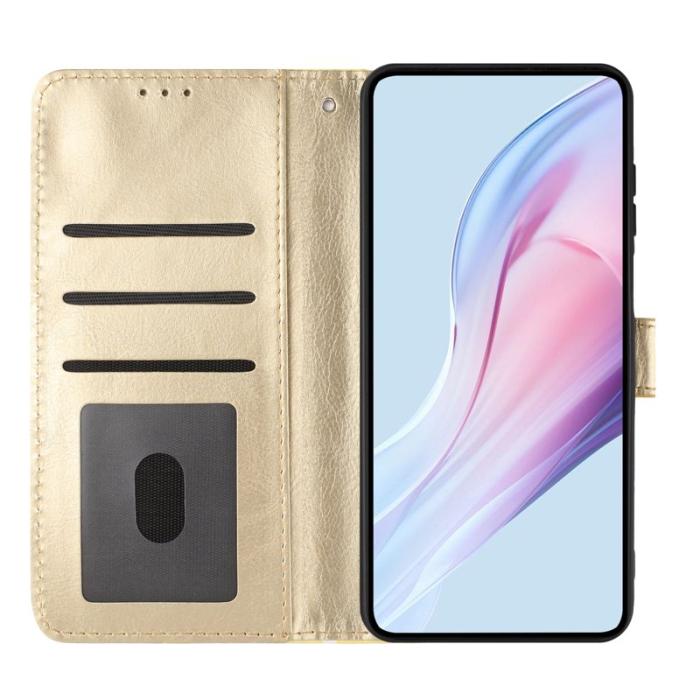 OEM - Samsung Galaxy A35 5G Fodral Äkta Läder Polka Dot - Gul