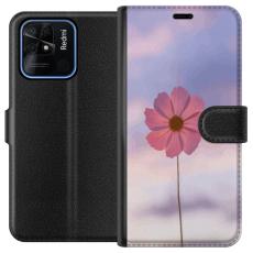 iSecrets - Pl&aring;nboksfodral till Xiaomi Redmi 10C med Rosa blomma