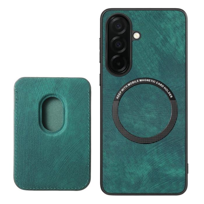 OEM - Mobilskal för Samsung Galaxy S26 Magnetiskt Konstläder + TPU - Grön