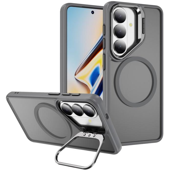 OEM - Mobilskal för Samsung Galaxy S26 Magnetiskt Kickstand PC + TPU - Grå