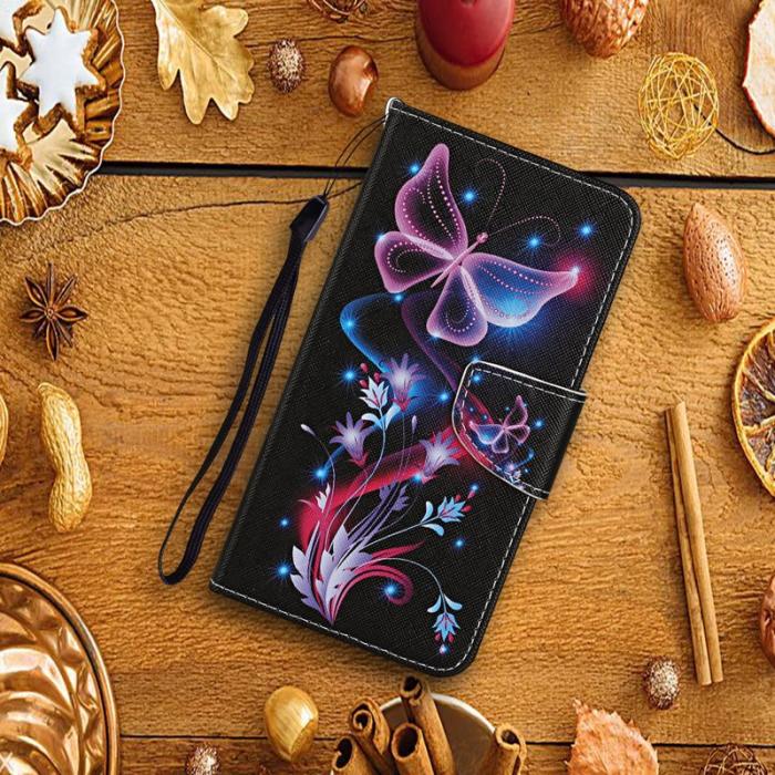 OEM - Mobilfodral för Samsung Galaxy S26 Plus Konstläder - Glödande fjäril
