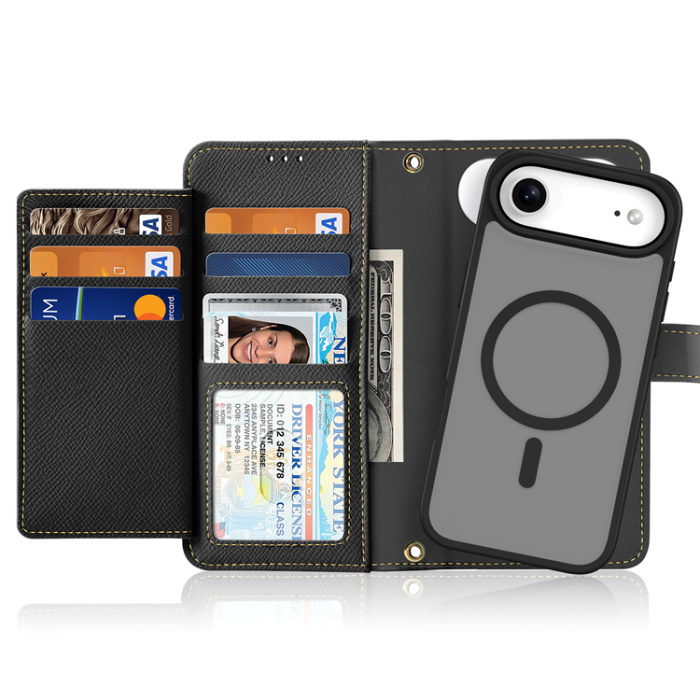 Dux Ducis - Dux Ducis iPhone 17 Air Plånboksfodral Magsafe Detachable Lawa - Svart