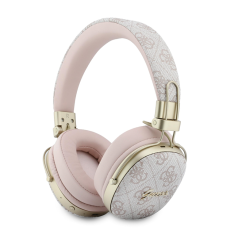 Guess - Guess On-Ear H&ouml;rlurar Bluetooth ENC Metal 4G Script Logo - Rosa